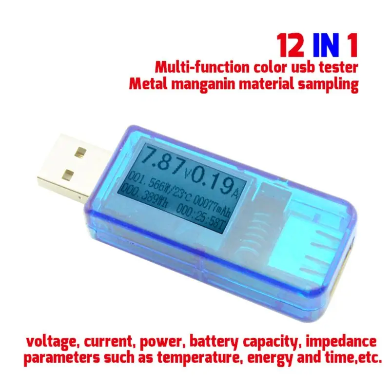 12 in 1 USB tester DC Digital voltmeter amperimetro voltagecurrent meter ammeter detector power bank charger indicator