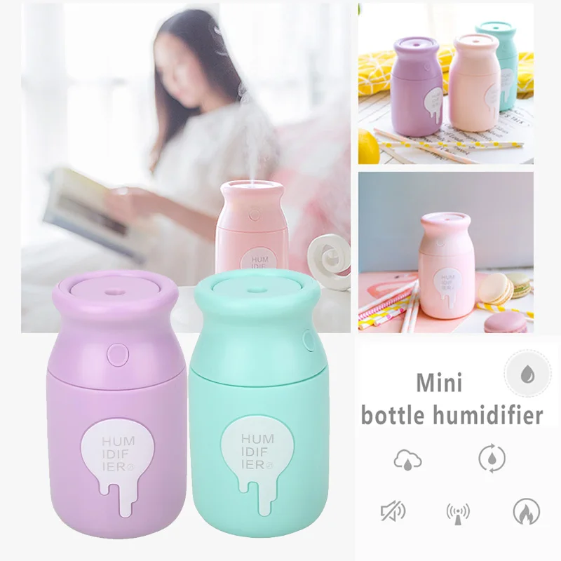

2019 Drop Shpping Milk Bottle Design Air Humidifier Car Humidifier Durable Portable Car Interior Air Purifier for Home Office