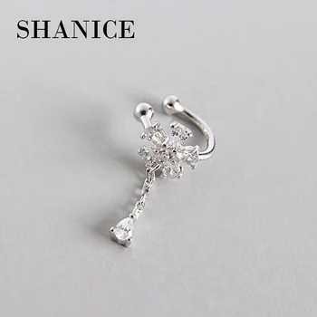 

SHANICE Flower With CZ Crystal 925 Sterling Silver Multilayer Ear Cuff Clip On Earrings For Women Fashion Girl Without Piercing