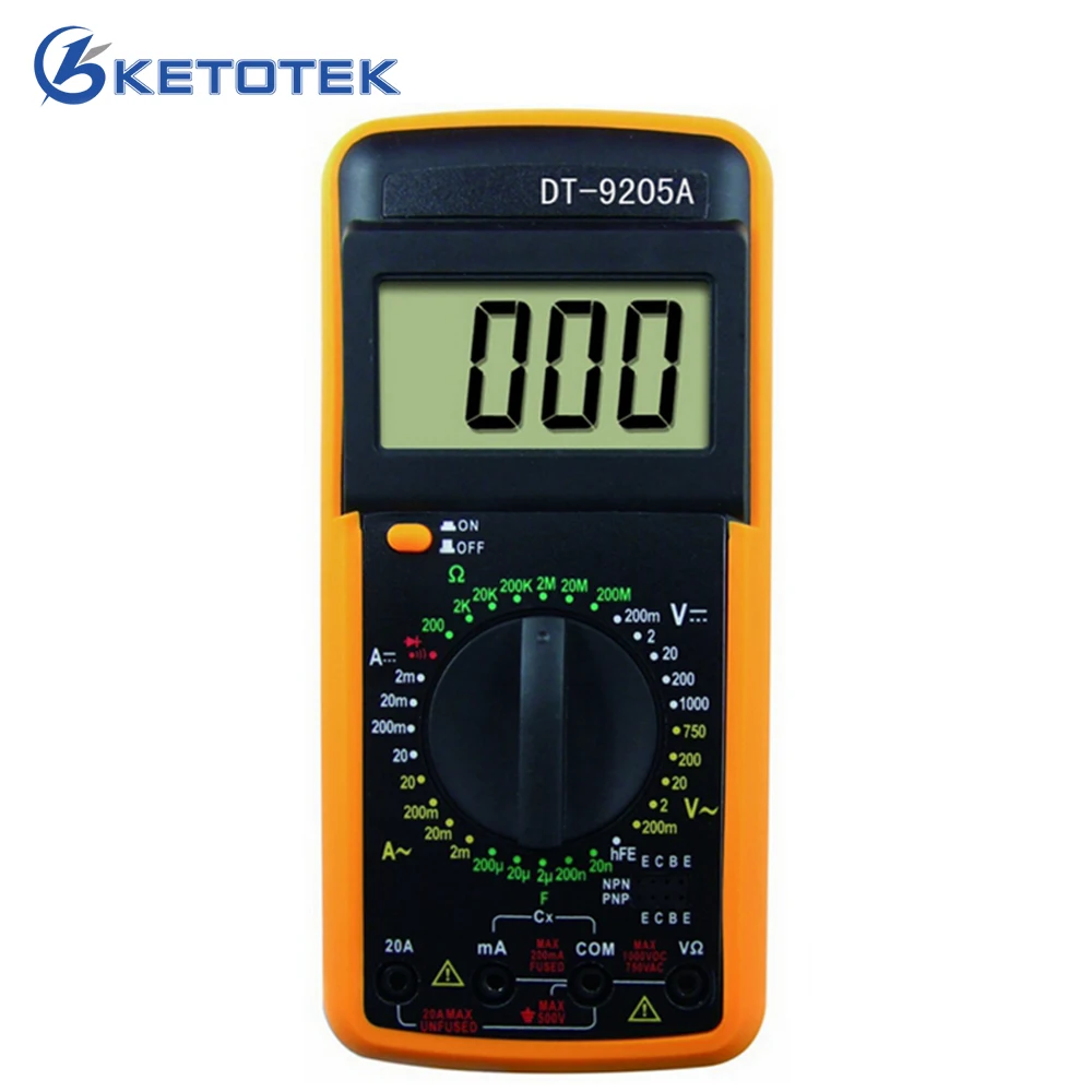 

DT9205A Digital Multimeter AC DC AMP VOLT Resistance Capacitance Ammeter voltmeter Handheld tester LCD Multimetro Multitester
