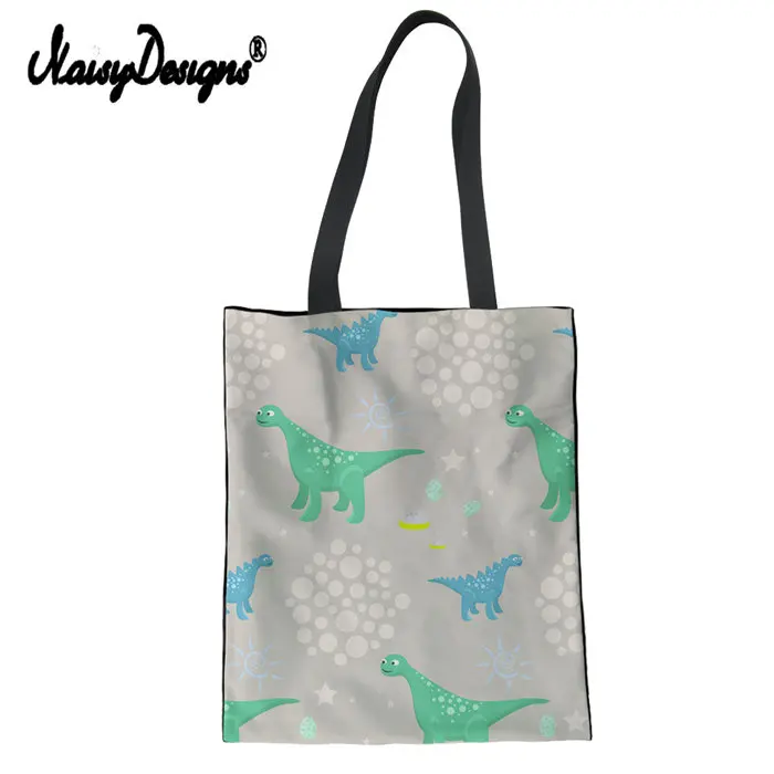 Бесшумные дизайнерские женские парусиновые прямоугольные сумки с принтом динозавра экологический многоразовый кошелек для покупок большая женская сумка через плечо Bolsa Feminina - Цвет: LMJ0334Z22
