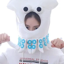 Вечерние костюмы на Хэллоуин для косплея, женские белые шляпы осьминога, плюшевая шапка, игрушка