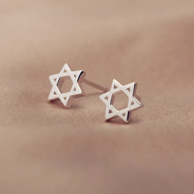 Real 925 Sterling Silver Star Of David Magen Hebrew Shield Stud 925 Sterling Silver Star Of David Magen Hebrew Shield Stud Earrings Great Israeli