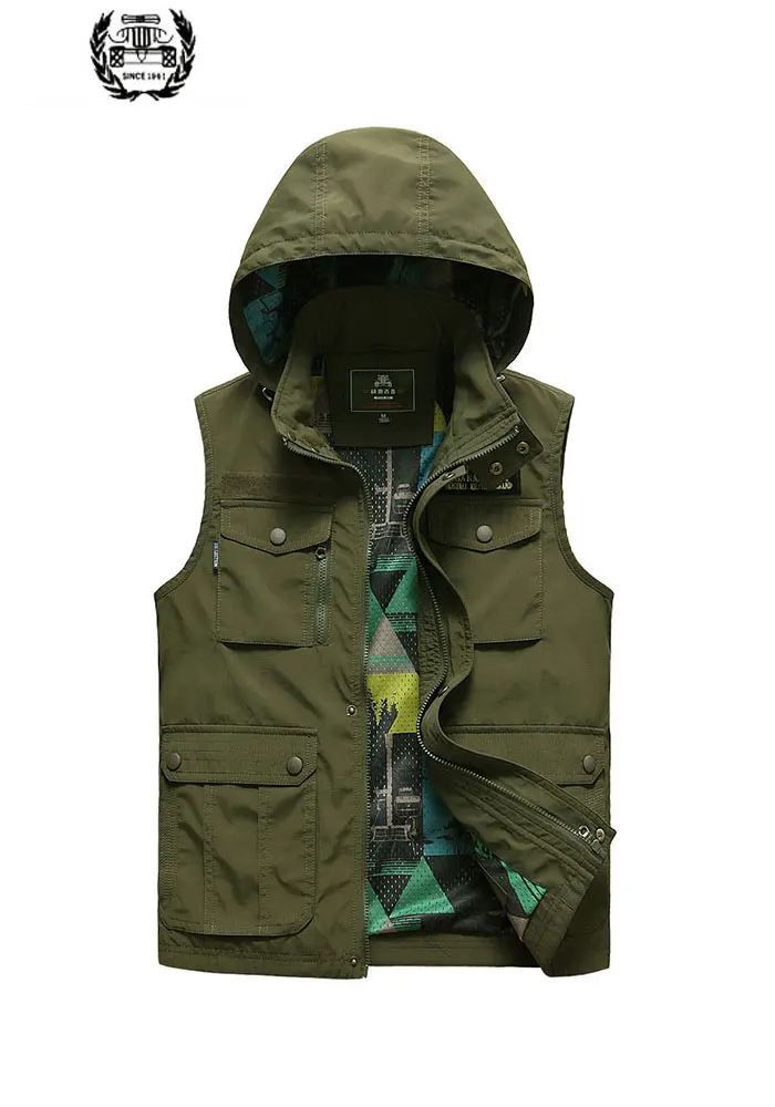 Высокое качество мужской бренд жилеты M~ 3XL куртки без рукавов хлопок прямой мужской, большого размера жилеты быстрый сухой жилет