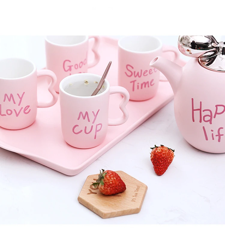 VILEAD модный Британский керамический набор кофейных чашек, Европейский милый фарфоровый чайный набор, домашняя кофейная кружка, чайный горшок, Набор чашек для воды, посуда для напитков