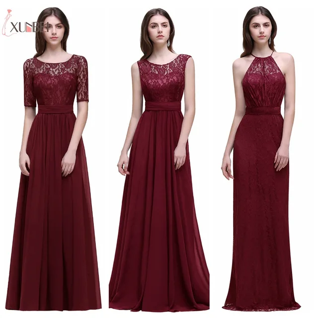 Aliexpress.com : Buy Dama de honor Robe Mariage A Line Navy Burgundy ...