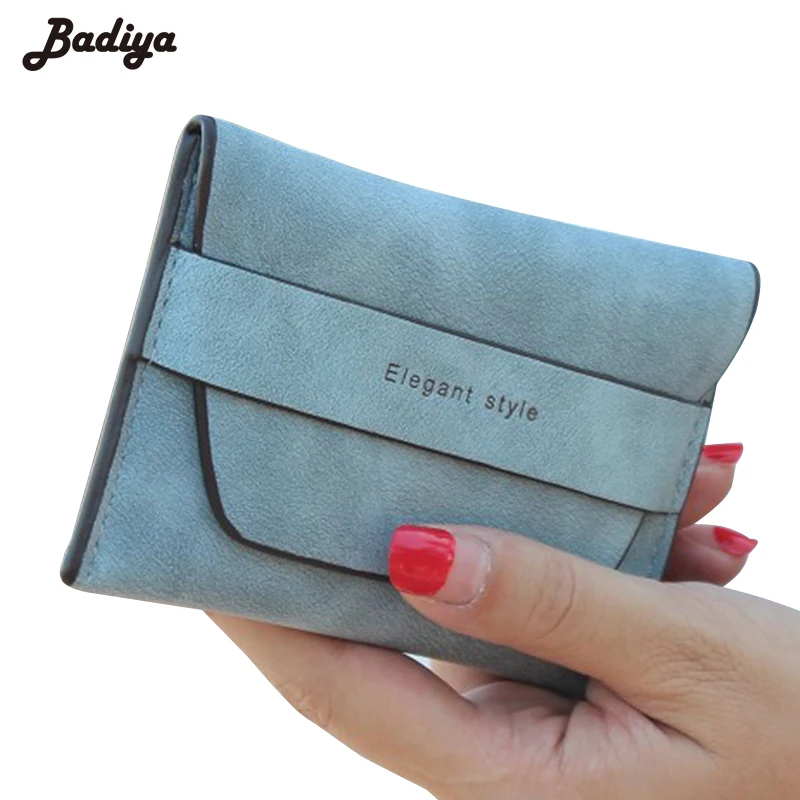 

Lady Letter Snap Fastener Zipper Short Clutch Wallet Solid Vintage Matte Women Short Purse Fashion Small Female Purse