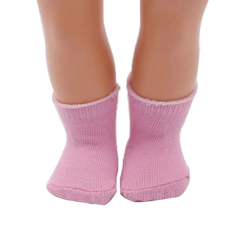 

18 Inch Doll Socks 1 Pair Fits Girl Doll Clothes Accessories Pink Color Sock Fit For 43cm 18 Inch Dolls