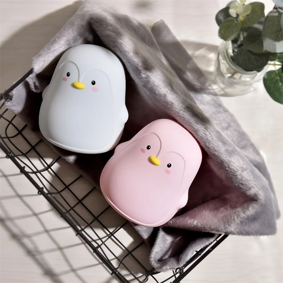  Penguin Silicone Touch Sensor Night Light Rechargeable 7 Colors USB Charging LED Night Lamp For Chi - 33040394817