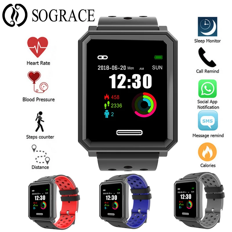 IP67 Водонепроницаемый смарт-браслет Фитнес трекер сердечного ритма Smart Band шагомер