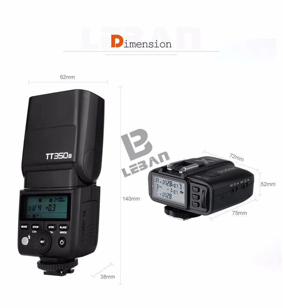 2x Godox Mini Speedlite TT350S камера Вспышка ttl HSS GN36+ X1T-S передатчик для sony беззеркальных DSLR камер A7 A6000 A6500