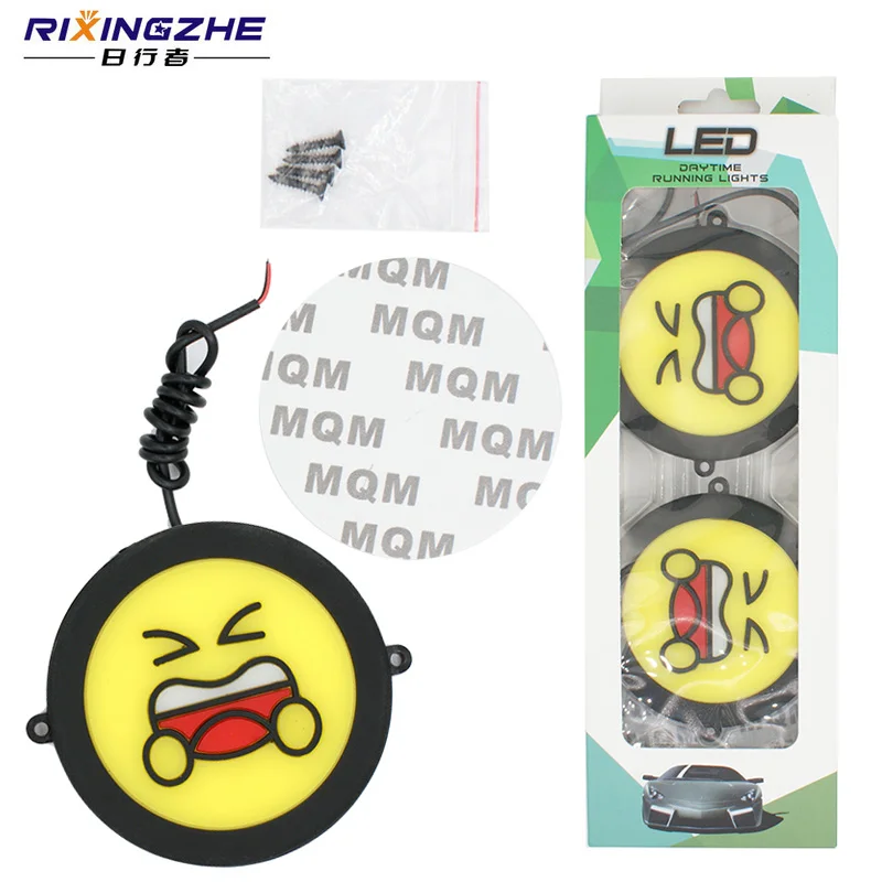 

RXZ 2PCS Flexible Round Shape 90MM car DRL daytime Running light White LED Lights face COB Lights Waterproof Car Styling