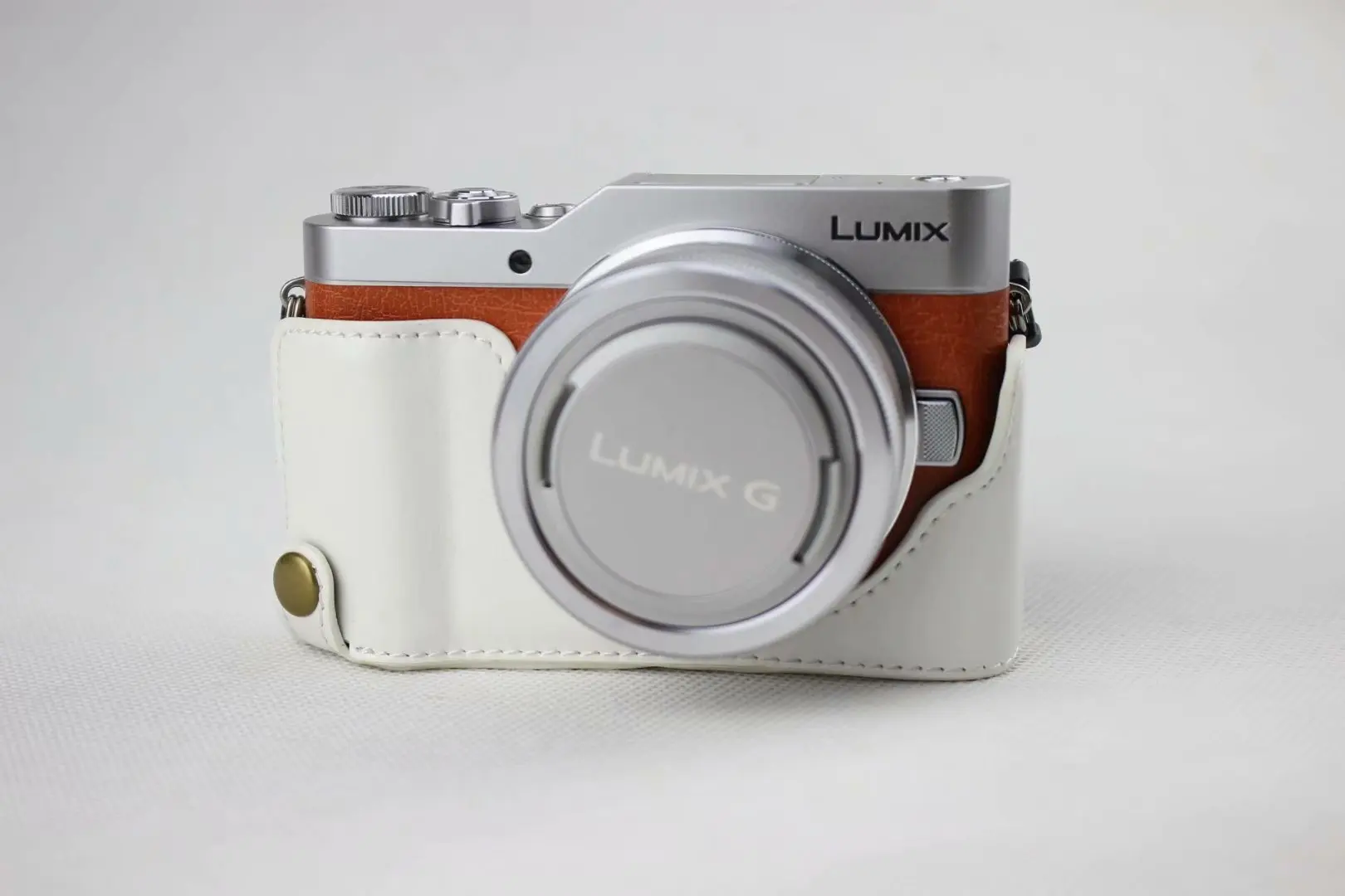 New Pu Leather Camera Case Half Body Cover For Panasonic Lumix GF7 GF8 GF9 GF10 Remove Battery Directly