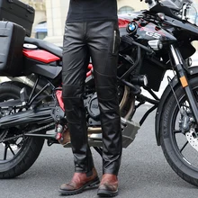 Высококачественные Новые Мужские штаны из натуральной кожи мужские облегающие локомотивные брюки Корейский мужской мото натуральная овчина карандаш брюки 30-36