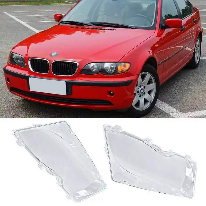 Headlight Glass Lens Automobiles Headlamp Lenses Kit For BMW E46 98 06