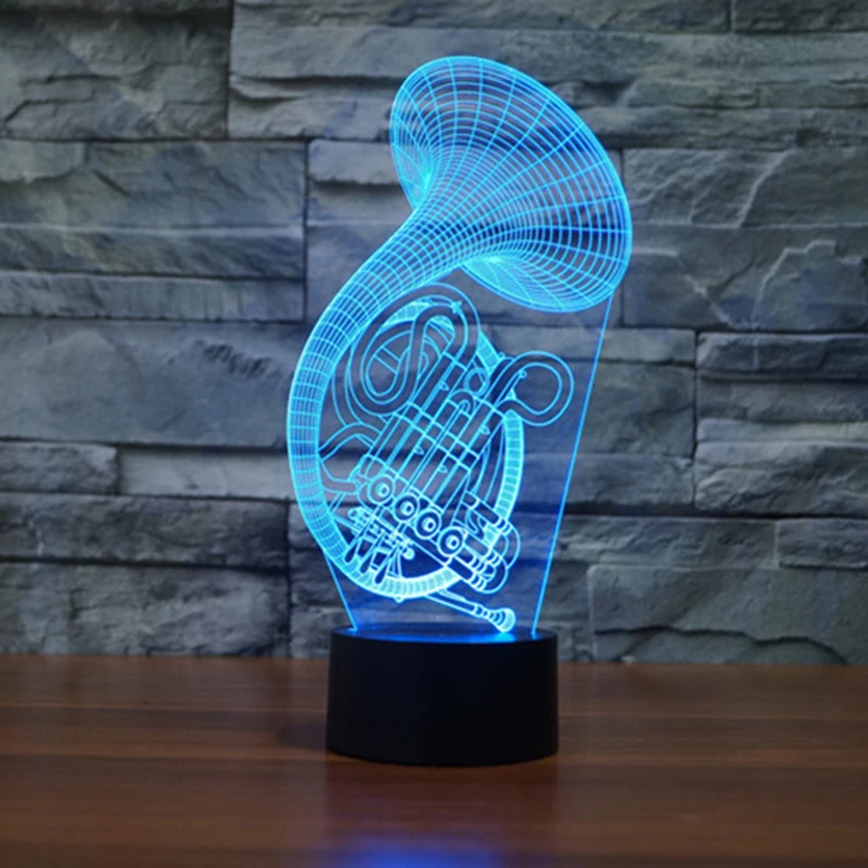 Creative Saxophone 3D Sax LED Night Lights Colorful Acrylic Desk Table