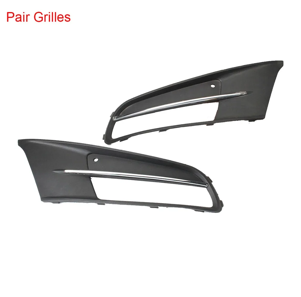 Chrome Front Left Right Bumper Lower Fog Light font b Lamp b font Grilles Cover For