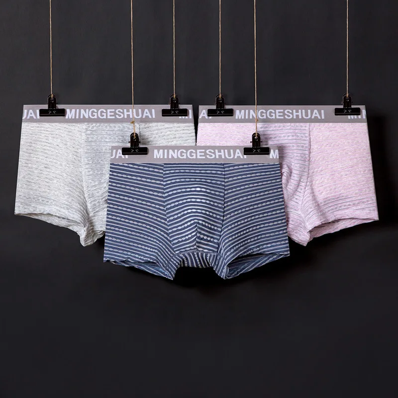 Embroidery Mens Underwear Boxers Boxer for Men Shorts Strap Silk