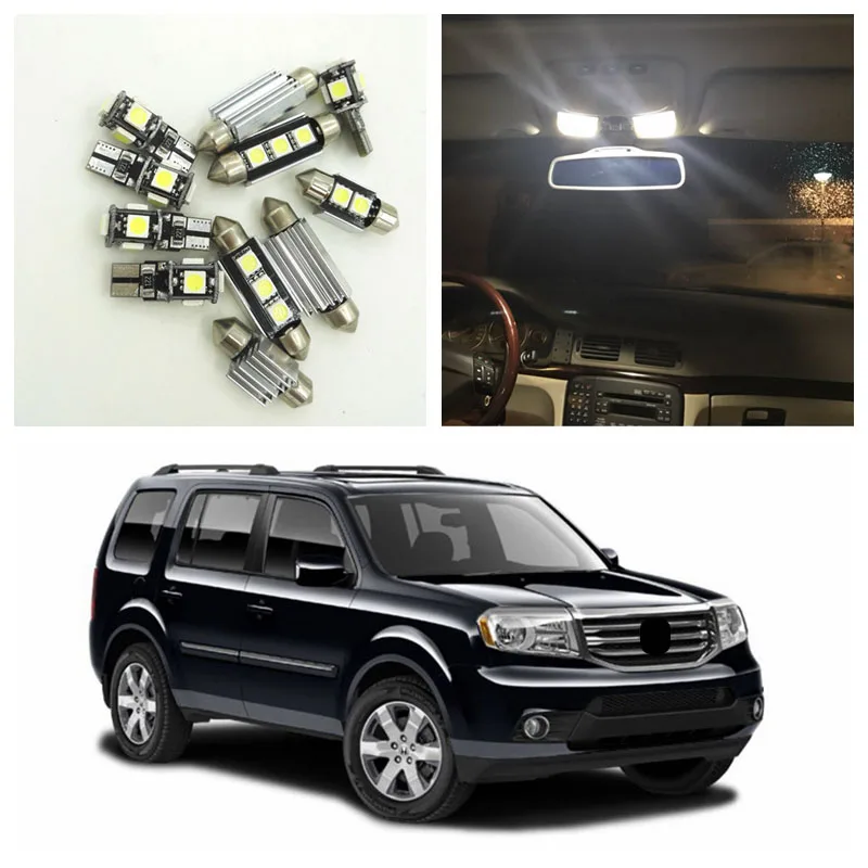 Us 14 07 36 Off 15pcs Super Bright Canbus White Car Led Light Bulbs Interior Package Kit For 2009 2015 Honda Pilot Map Dome License Plate Lamp In