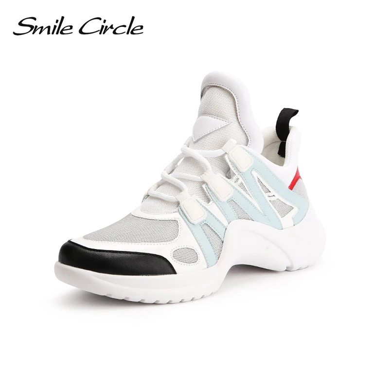 

Smile Circle Spring/Autumn Women Shoes Casual Sneakers For Women Fashion Lace-up Flat Platform Shoes Thick bottom Sneakers