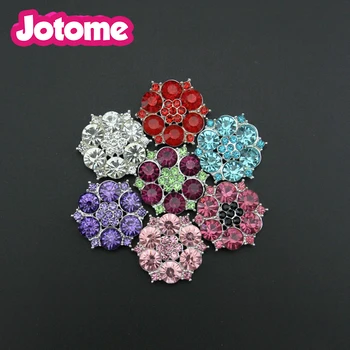 

100pcs/lot DHL for shipping 26mm flower clear rhinestone button/buckle