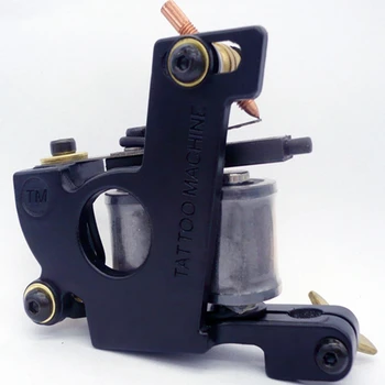 

Professional Tattoo Machine 10 Warps Coils Cast Iron Black Tattoo Gun For Beginner tattoo coil for shader and liner machine gun