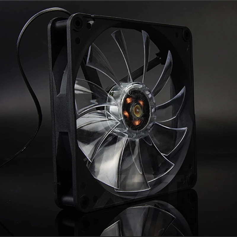

PZ 2017 4Pin 120mm Computer Cooler PC CPU Cooling Fan Top Blue Quad 4-LED Light Clear Case Quad 12V