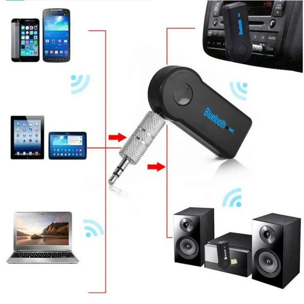 Bluetooth V3.0+ EDR приемник портативный беспроводной музыкальный адаптер для автомобиля 3,5 мм Беспроводной автомобильный Bluetooth адаптер автомобильный Aux адаптер