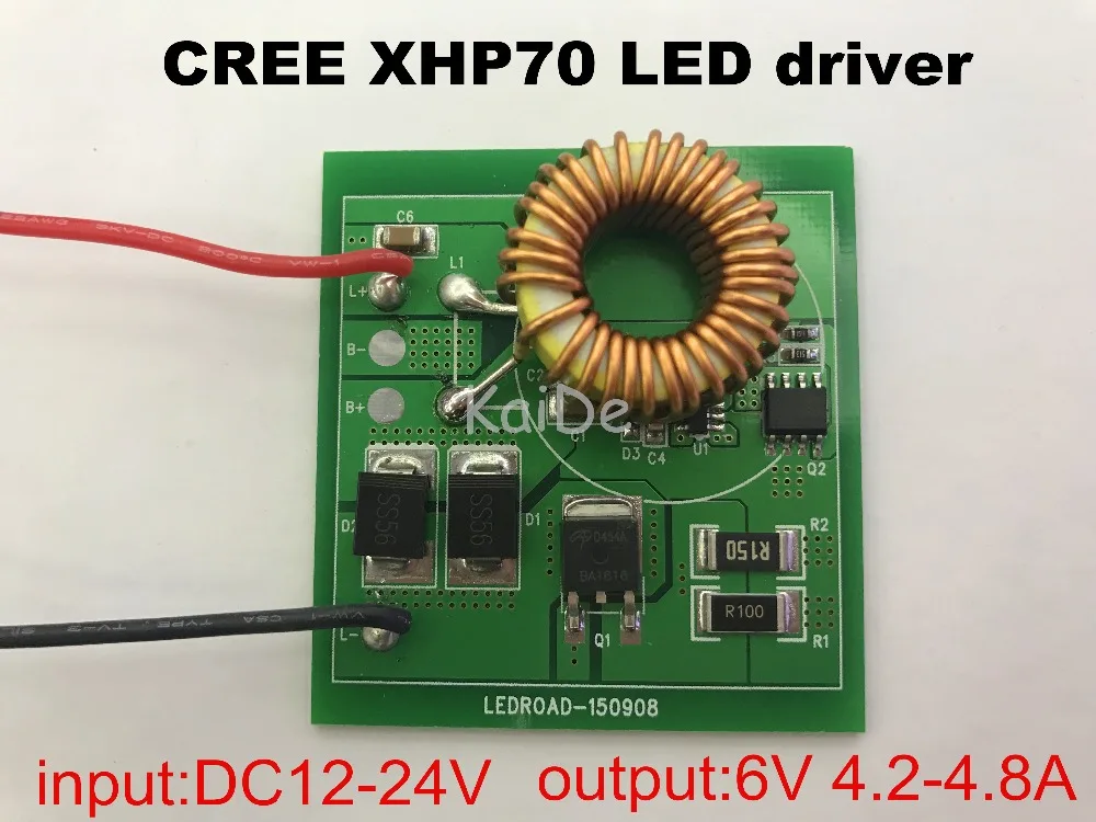 

CREE XHP70 led driver input DC12-24V output 6V 4.2-4.8A electrombile motorcycle modified circuit board led parts