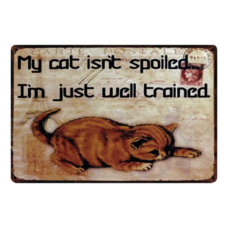 [Kelly66] кошки я люблю свою кошку металлический знак оловянный плакат домашний Декор Бар настенная живопись 20*30 см размер Dy43 - Цвет: y-2064