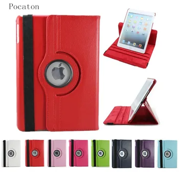 

360 Rotation PU Leather case for Apple iPad Air 1 Smart cover ipad 5 flip tablet cases with stand function shell + Screen film