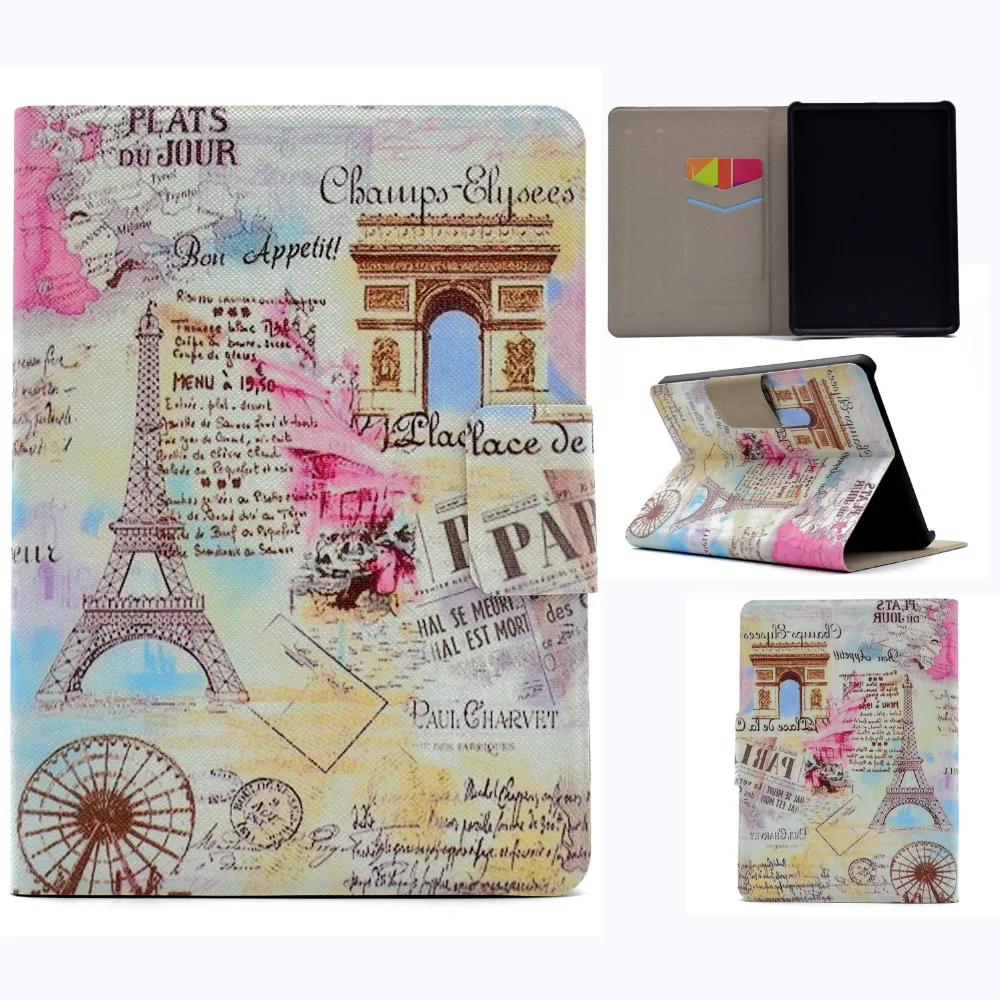 

Ultra Slim Print Stand PU Leather Magnetic Smart Sleep Wake up Cover Case For Amazon Kindle 2016 8th Gen Ebook New Kindle 558