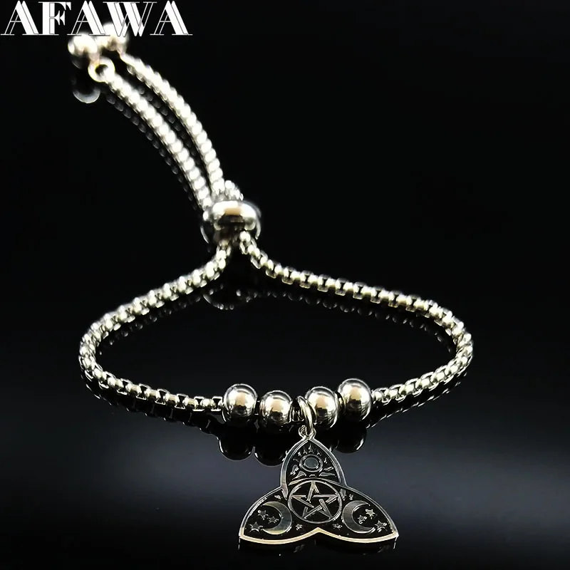 Модный женский браслет из нержавеющей стали с черными бусинами, колдовские браслеты, браслеты, ювелирные изделия, pulceras para mujer B18347
