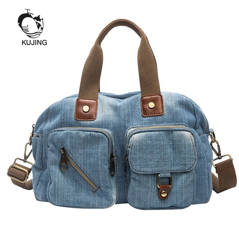 

KUJING Women's Handbags Quality Denim Women Shoulder Messenger Bag Luxury Travel Casual Women Canvas Bag Hot Fashion Women's Bag