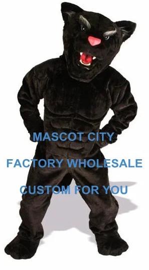 Black Power Cat Panther Mascot Costume Deluxe Formato Adulto Foresta Animale Selvatico Bestia Costume Cosply Carnevale Mascotte Sw1073