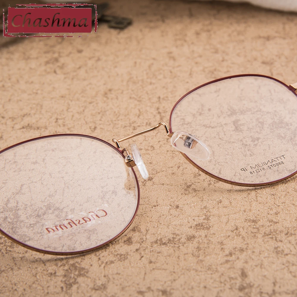 Chashma, оправа из чистого титана Lentes Opticos, высокое качество, круглые Ретро титановые оправы, супер светильник, 14 граммов, очки для женщин