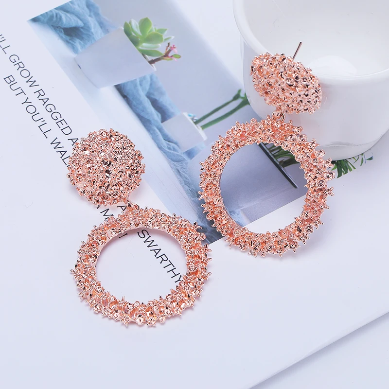 

2019 Fashion Korean version Simple New Small Fresh Alloy Drop Earrings Hipster Rose Gold Silver Bride Brincos For Women Jewelry