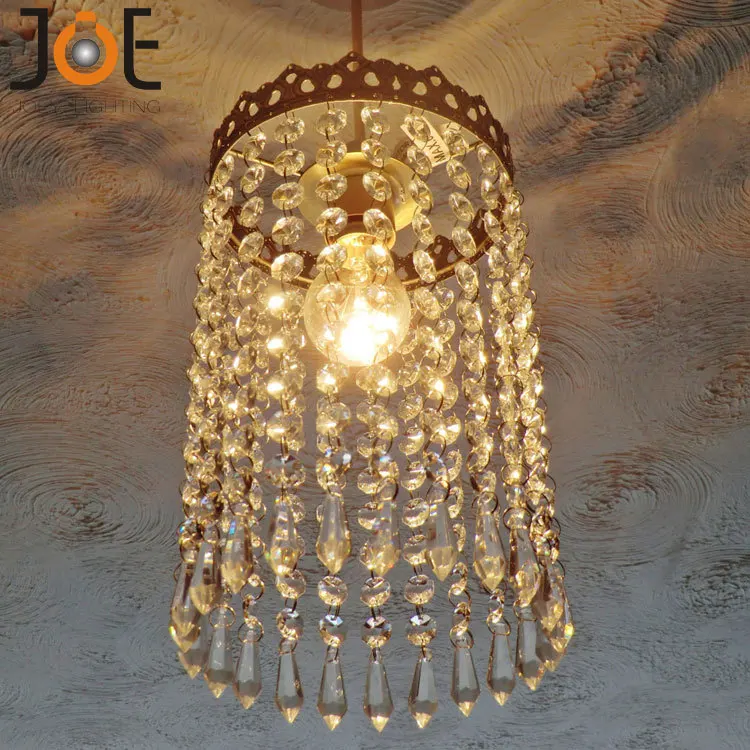 Nuevas llegadas cristal cascada pantalla lámparas vintage estilo