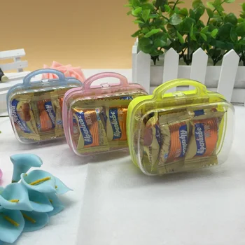

200pcs Europe Style Plastic Suitcase Shape Candy Storage Box Wedding Favor Box Gift Box wen6433