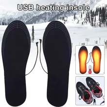 Newly 1 Pair USB Charging Heating Insole Rechargeable Foot Warmer Shoes Pad for Winter BFE88