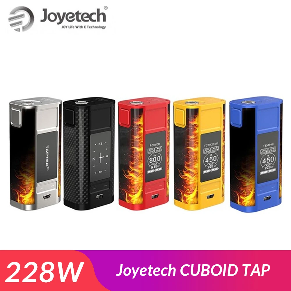 Оригинальная электронная сигарета Joyetech cuboid Tap TC Mod 228 Вт с oled дисплеем питание от
