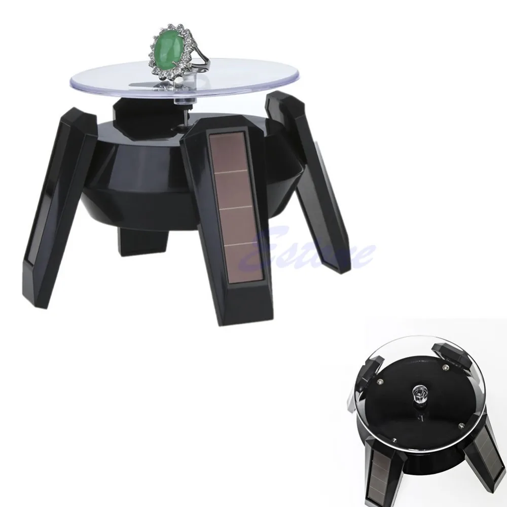 

Solar Power 360 Degree Jewelry Rotating Display Stand Turn Table Plate