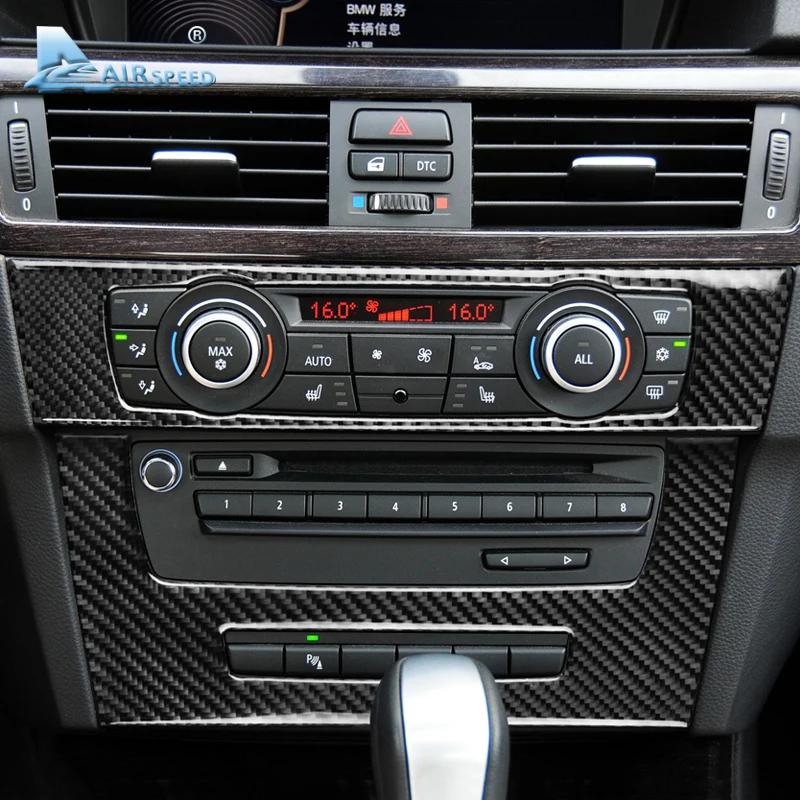 Cheap Airspeed for BMW 3 Series E90 E92 E93 Accessories Car Interior Carbon Fiber Air Conditioning CD Panel Cover Trim Decorations
