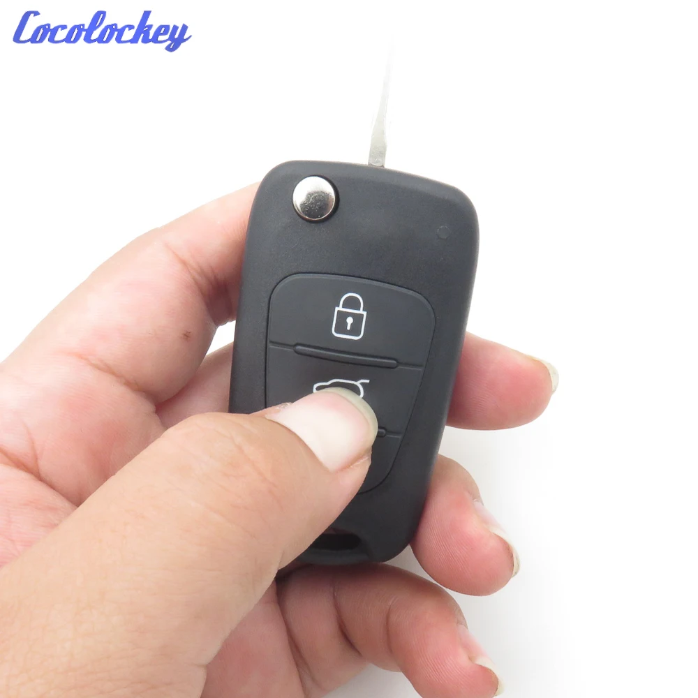 Cocolockey складной дистанционный ключ для hyundai I30 IX35 Kia K2 K5 3 кнопки записи Fob Авто Запчасти для авто без логотипа