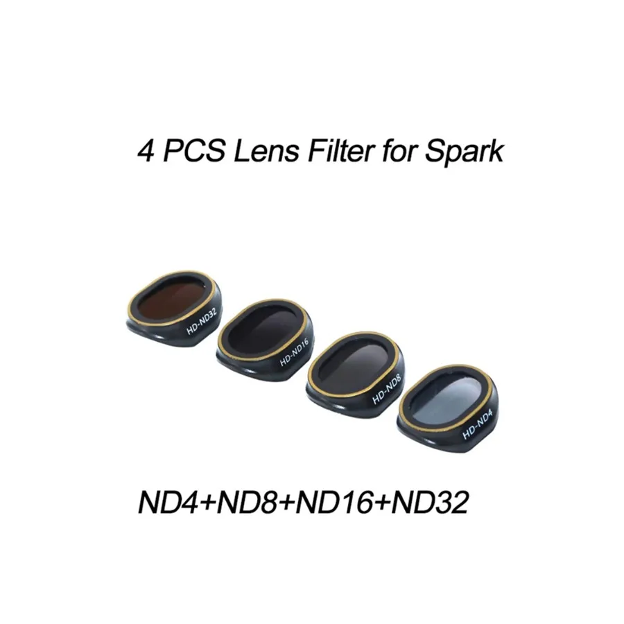 Для DJI Spark чистящий комплект+ Дрон быстросъемный объектив камеры Подвеса фильтр Комбинированный многослойное покрытие пленка ND4 ND8 ND16 ND32 UV CPL - Цвет: ND4 ND8 ND16 ND32