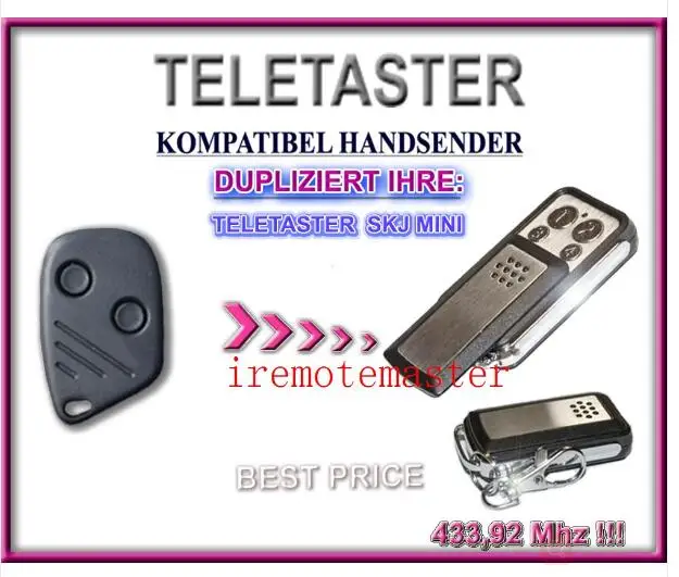 

Teletaster SKJ MINI replacement garage door remote 433,92MHZ fine