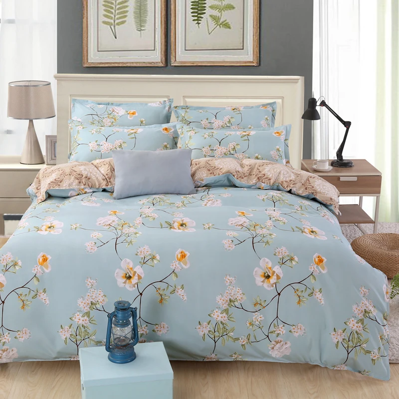 Flower Bed Linen Floral Bedding Set Queen King Size Duvet ...