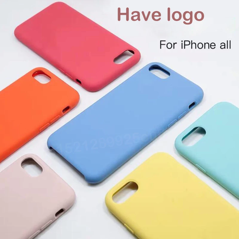 

Have LOGO Original Official Silicone Case For iPhone 7 8 Plus For Apple Case For iPhone X XS Max XR 6 6S Cover Funda