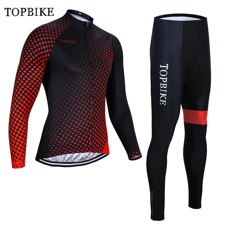 TOPBIKE Мужская велосипедная майка pro team, зимний теплый флисовый комплект с длинным рукавом, ropa ciclismo, велосипедный триатлон, Экипировка для мужчин