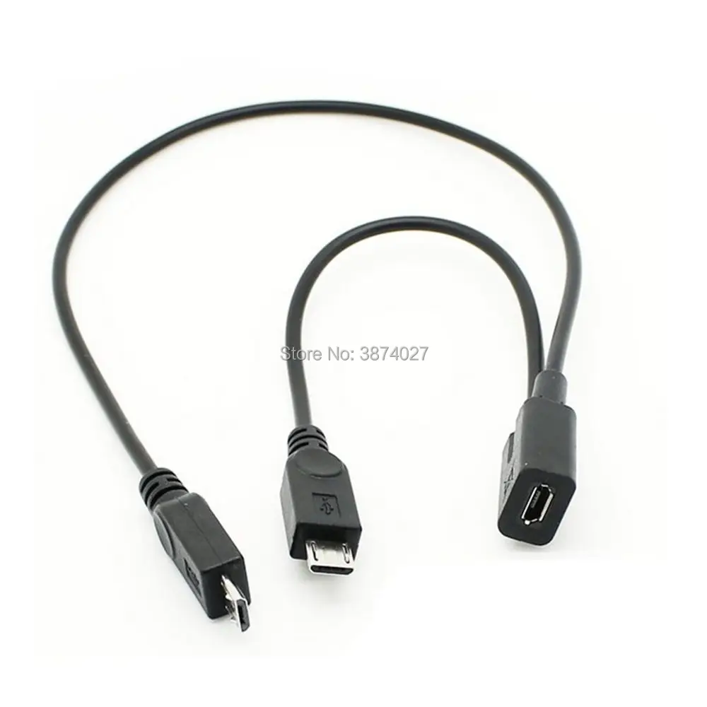 Micro USB Женский 1 до 2 микро сплиттер папа удлинитель зарядное устройство кабель
